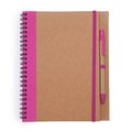 Libreta con tapa rígida, espiral y bolígrafo Fucsia Talla Única Adulto