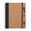 Libreta con tapa rígida, espiral y bolígrafo