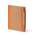 Libreta con tapa rígida, espiral y bolígrafo