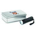 Linterna led aluminio en caja de metal