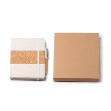 Libreta A5 con bolígrafo en estuche Crudo