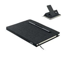 Libreta A5 con soporte para teléfono Negro