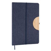 Libreta A5 con tapa RPET y soporte Azul