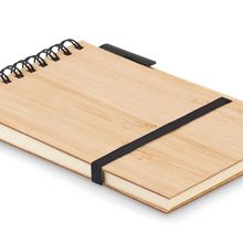 Libreta Bambú A6 con Bolígrafo Negro