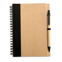 Libreta de Papel Reciclado con Boli Eco Negro