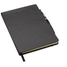 Libreta con tapa rígida y banda elástica 21 x 14,5 cm Negro