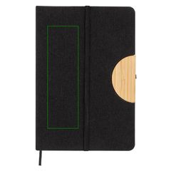 Libreta A5 con tapa RPET y soporte | Frontal | 45 x 150