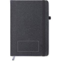 Libreta A5 con Cuero Reciclado y Portabolígrafos | Frontal | 80 x 40