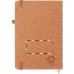 Libreta A5 con Cuero Reciclado y Portabolígrafos | Trasero | 80 x 40