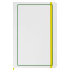 Libreta A5 PU Blanca con Goma Color | Frontal | 120 x 205