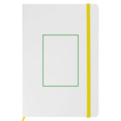 Libreta A5 PU Blanca con Goma Color | Frontal | 70 x 100