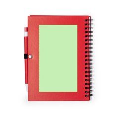Libreta de anillas ecológica con boli de cartón reciclado 15x18,2 cm | En la cara B de la libreta | 80 x 140