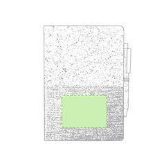 Libreta ecológica de algodón y corcho con bolígrafo 14,5x22 cm | Centrado parte abajo | 80 x 60