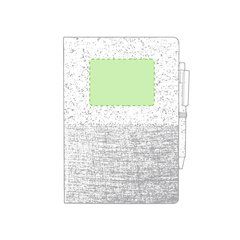 Libreta ecológica de algodón y corcho con bolígrafo 14,5x22 cm | Centrado parte arriba | 80 x 60