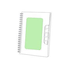 Libreta ecológica de cartón reciclado con notas adhesivas 14,6x17,7 cm | Portada Centrado | 70 x 140