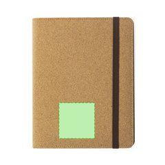 Libreta ecológica de corcho con cargador inalámbrico integrado 17,5x22,5 cm | En la parte inferior de la portada | 60 x 60