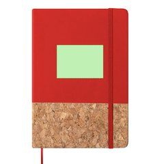 Libreta ecológica de corcho y polipiel 14,7x21 cm | Centrado en la parte superior | 70 x 50