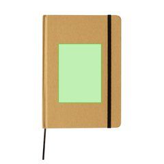 Libreta ecológica personalizable con portada rígida de cartón natural 14,7x21 cm | Sobre toda la portada | 80 x 110
