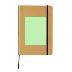 Libreta ecológica personalizable con portada rígida de cartón natural 14,7x21 cm | Sobre toda la portada | 90 x 120