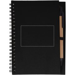 Libreta ecológica con tapa natural de materiales reciclados con bolígrafo 18x13 cm | Frontal | 80 x 50