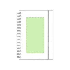 Libreta en linea nature de carton reciclado y cierre elástico 15,5x21 cm | En la portada de la libreta | 80 x 160