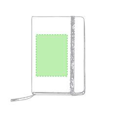 Libreta rígida blanca y cierre elástico de varios colores 14,7 x 21 cm | En la portada | 130 x 190