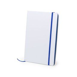 Libreta con elástico, hojas blancas y perfil de color 14,7 x 21 cm Azul