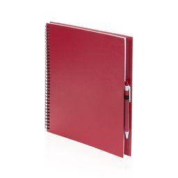 Libreta ecológica de cartón reciclado y boli 23,7x29 cm Rojo