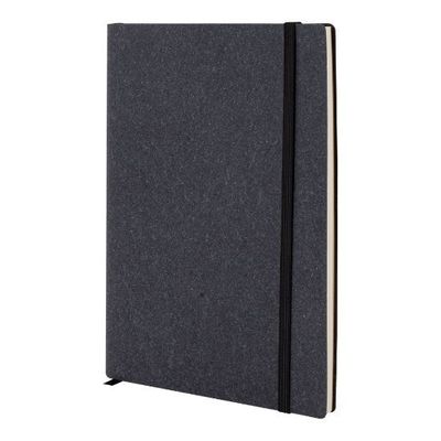 Libreta A5 de Cuero Reciclado 80H Rayadas Negro