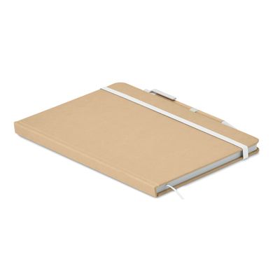 Libreta A5 tapa de cartón y bolígrafo