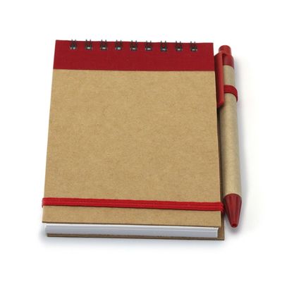 Libreta ecológica y boli de cartón reciclado 9,7x14,4 cm