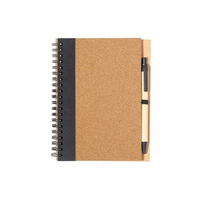 Libreta corcho con bolígrafo reciclado Neg