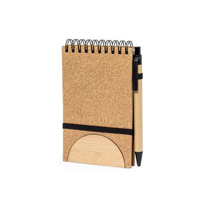Libreta de corcho con soporte para smartphone