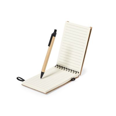 Libreta de corcho con soporte para smartphone