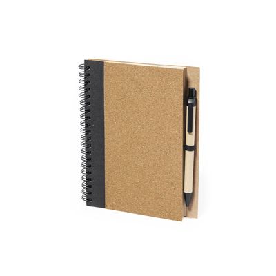 Libreta corcho con bolígrafo reciclado