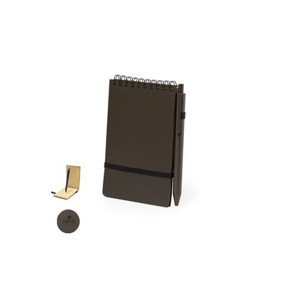 Libreta con bolígrafo en fibra de café