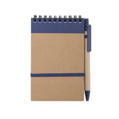 Libreta ecológica y boli de cartón reciclado 9,7x14,4 cm Mar