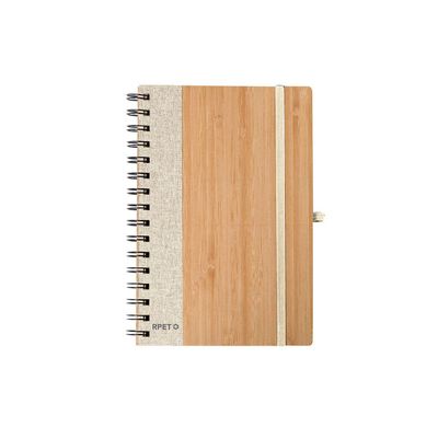 Libreta de bambú con anillas y cierre elástico Natu