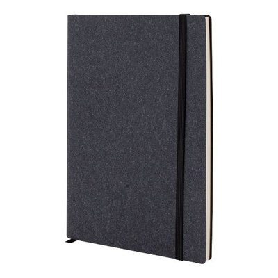 Libreta A5 de Cuero Reciclado 80H Rayadas Negro