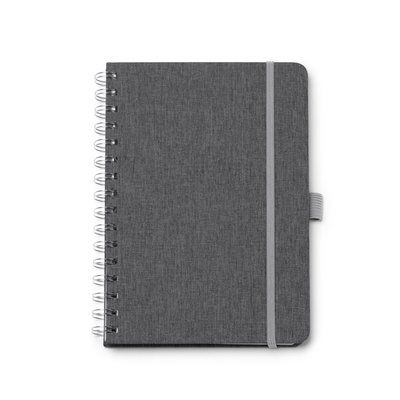 Libreta A5 de doble espiral y banda elástica Gris Vigore