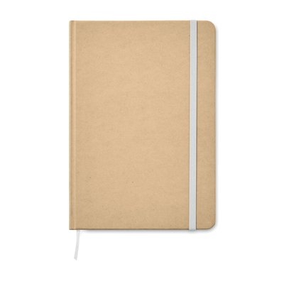 Libreta A5 Eco con Marcapáginas y Elástico de Color Blanco