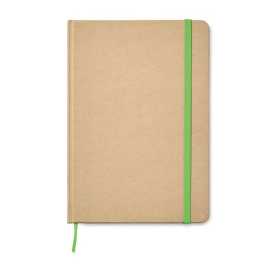 Libreta A5 Eco con Marcapáginas y Elástico de Color Lima