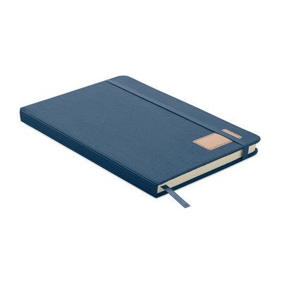 Libreta A5 de pana tapa dura con papel reciclado Azul