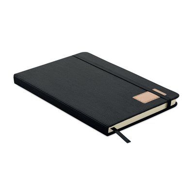 Libreta A5 de pana tapa dura con papel reciclado Negro