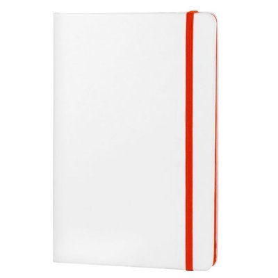 Libreta A5 PU Blanca con Goma Color Rojo