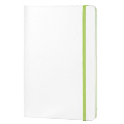 Libreta A5 PU Blanca con Goma Color Verde Claro