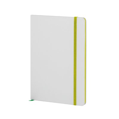 Libreta A5 PU Blanca con Goma Color