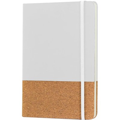 Libreta A5 PU y Corcho 96H Lisas Blanco
