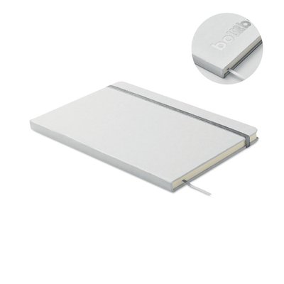 Libreta A5 reciclada especial marcaje a láser 80g/m2 Plata