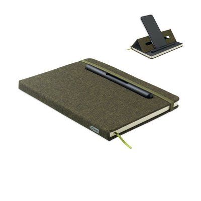 Libreta A5 con soporte para teléfono Verde Oscuro